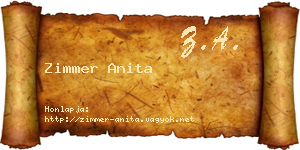 Zimmer Anita névjegykártya
